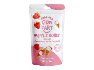 Just the Fun Parts-White Chocolate Strawberry Waffle Cones
