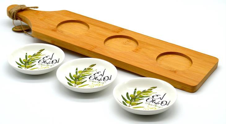 Serving Paddle with 3 Bowls - The Marks Trading Company