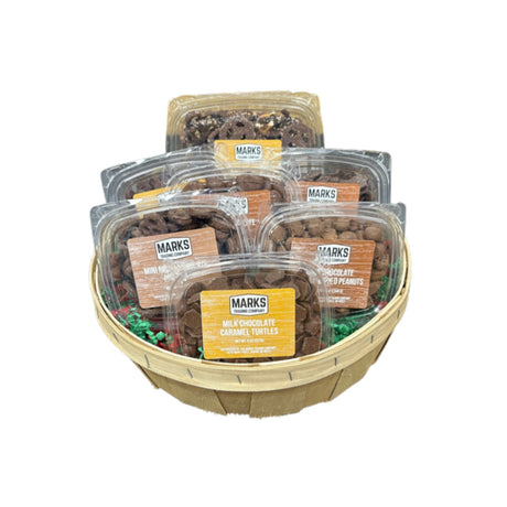 The Sweet Tooth basket: tubs of Marks Trading Company milk chocolate treats