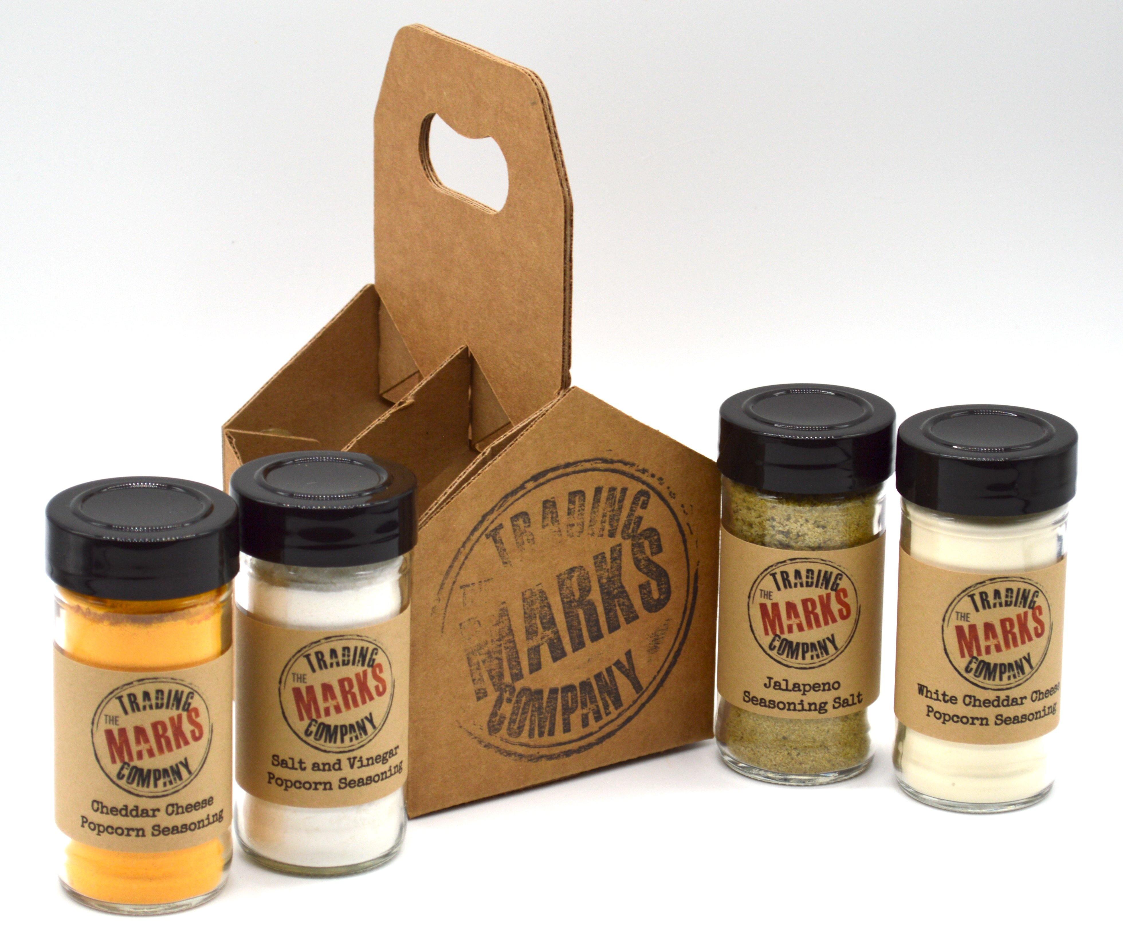 Laser Etched Spice Jars for Popcorn Seasonings 4 Oz Square Glass Spice  Bottles, Seasoning Shakers for Movie Popcorn Snacks 
